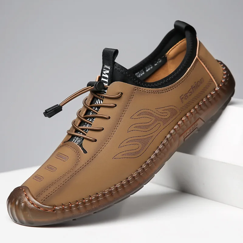 

Genuine Leather Men Casual Shoes Luxury Brand 2023 Mens Loafers Men Business Non Slip Breathable Shoes Size 38-44