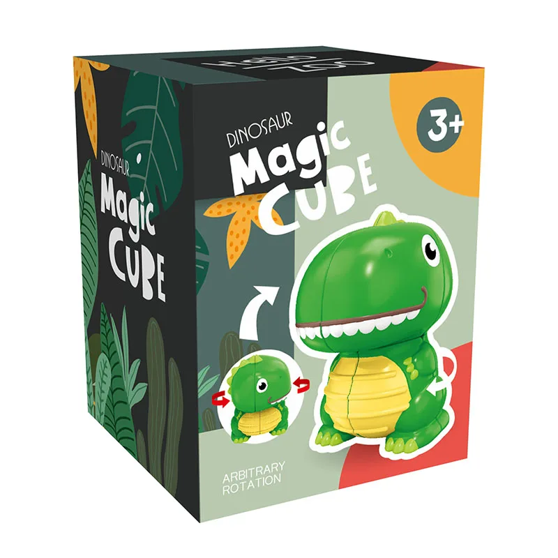 Newest 2*2 Cartoon Dinosaur Cube 2x2x2 Magic Animal Modeling Creative Fun 2x2 Puzzle Toys for Children or Gift game |