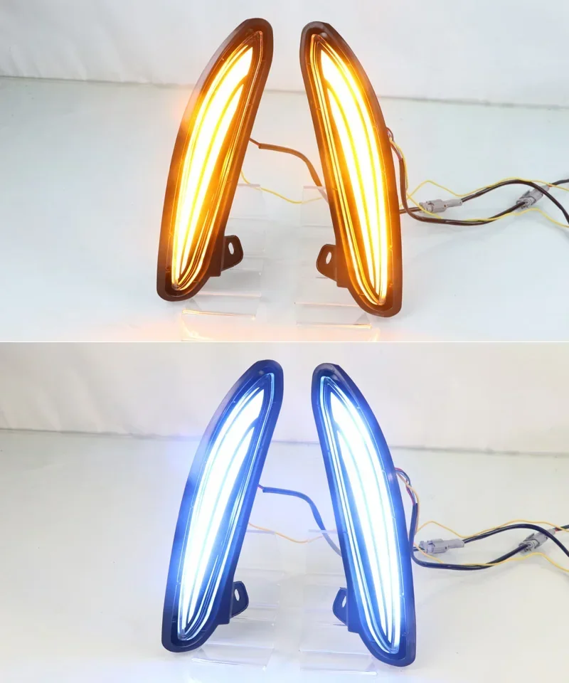 

Автомобильные светодиодные DRL 12 В дневные фонари для Toyota Harrier Venza 2020 2021 2022 желтый указатель поворота ночные синие ходовые огни автомобильная противотуманная фара