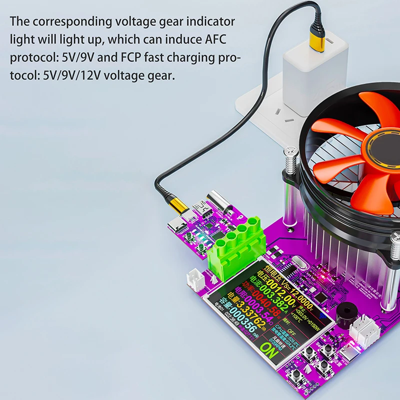 

Тестер нагрузки зарядного устройства USB Type-C PD3.1 DL24 фиолетовый