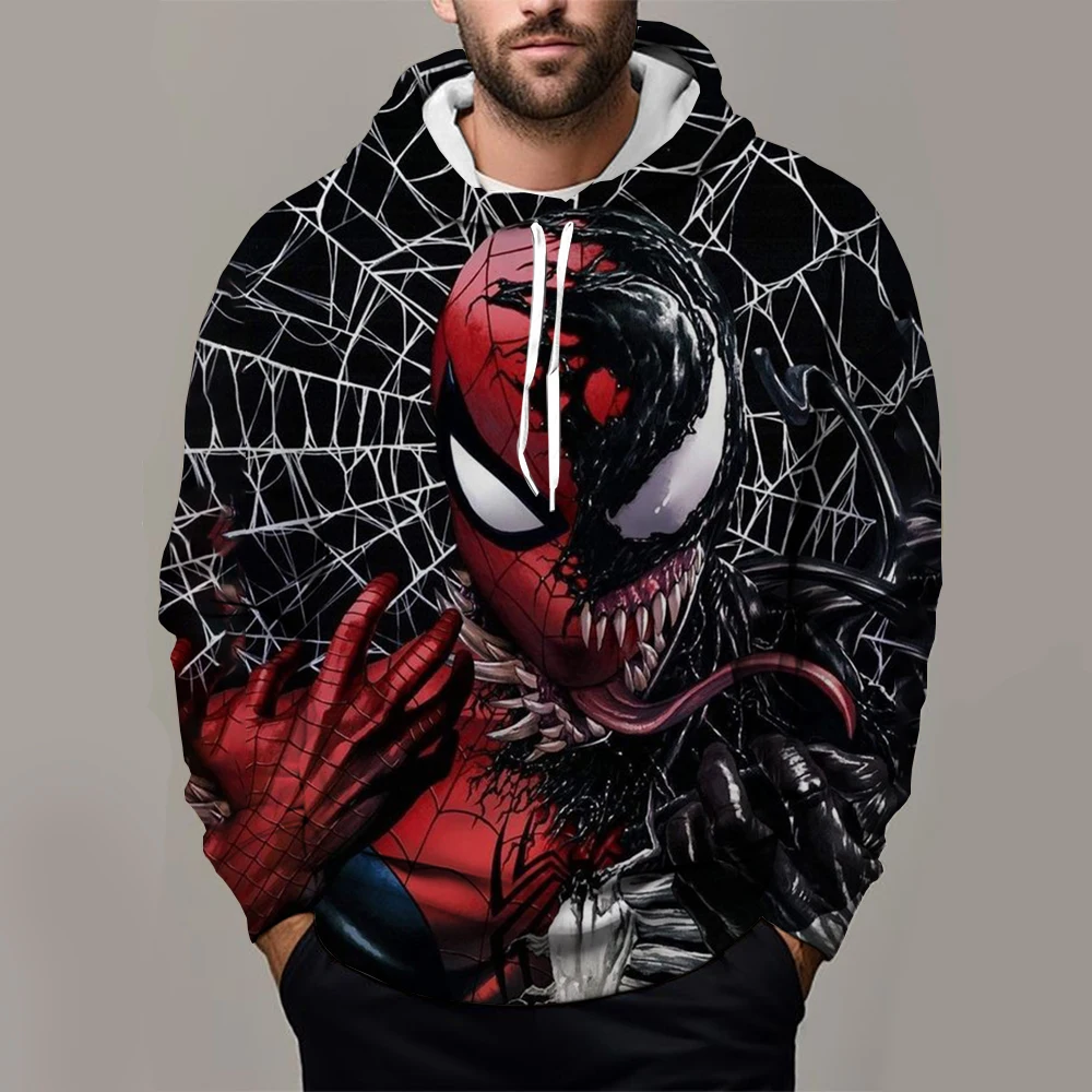 Толстовки с капюшоном принтом Marvel Venom для мужчин и женщин модный повседневный