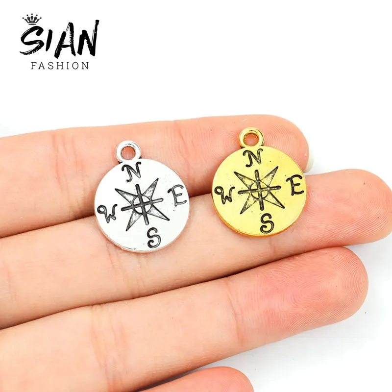 

10pcs Antique Gold Color Compass Charms Zinc Alloy Pendant Charms DIY Necklace Making Jewelry Findings Handmade Accessories Gift