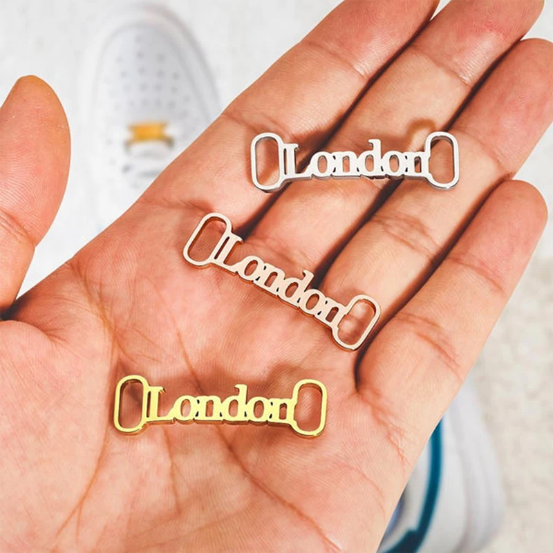 

One Pair Personalized Name Shoe Buckle Jewelry Stainless Steel Custom Nameplate Year Date Logo Shoe Buckle Best Friend Gifts