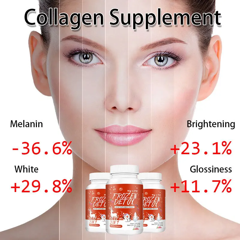 

1 bottle Frozen Detox Fiber 2in1 whitening slim c apsule collagen makes skin more elastic smooth anti-aging beauty beauty care