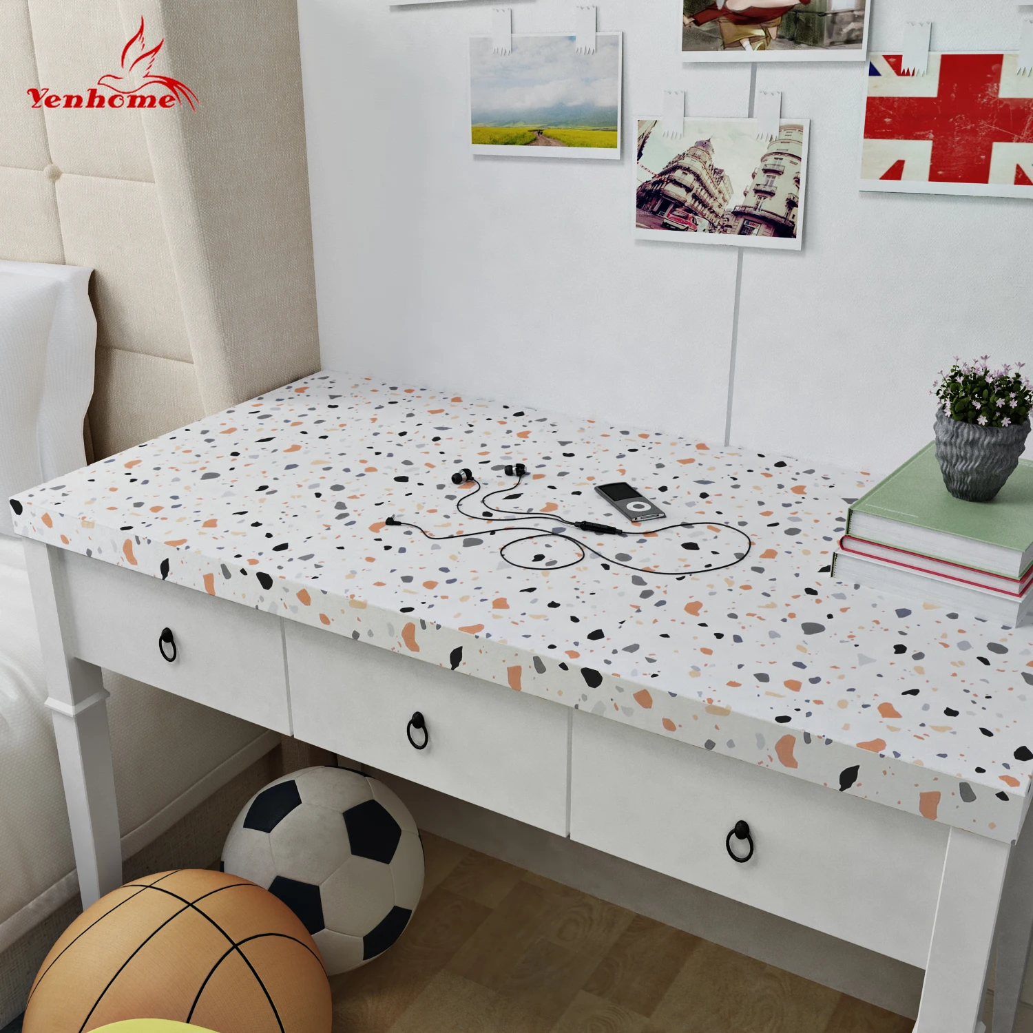 

Floral Pattern Wallpapers Self-adhesive Fresh Style Decorative Wall Stickers Bedroom Desktop Countertop Renovation Contact Paper