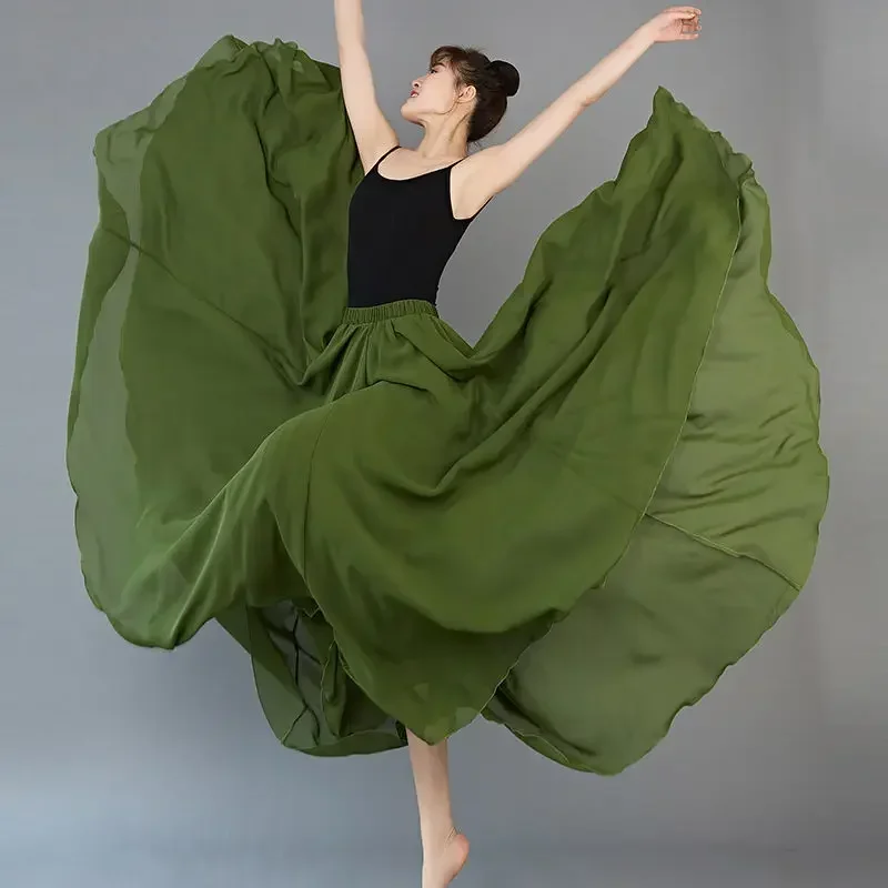 Женская шифоновая юбка для танца живота длинная 360/540/720 градусов 2023