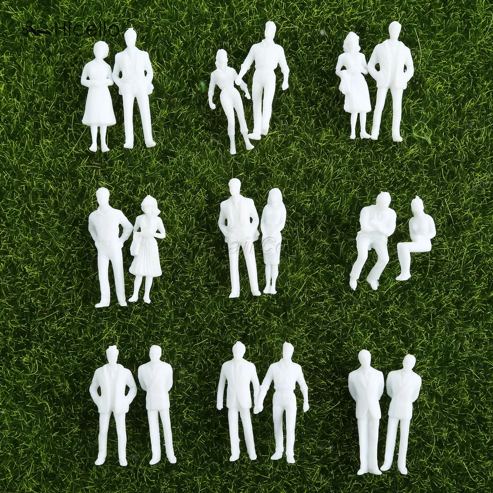 

Пластиковые миниатюрные фигурки людей белые 18мм/13мм 100 шт.