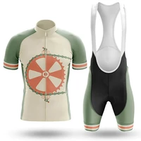 2022 team cycling short sleeve jersey with bib shorts summer green gear