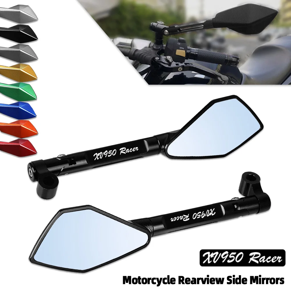 

For YAMAHA XV950 XV 950 RACER 2016 2017 2018 XV1100 XV 1100 VIRAGO Motorcycle ALUMINUM Mirrors Adjustable Rearview Side Mirror