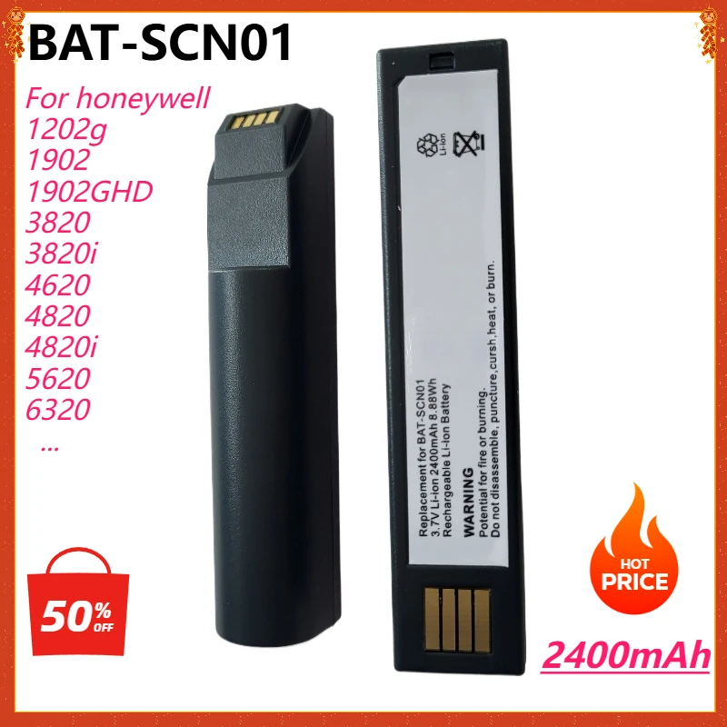Аккумулятор 2400 мАч 3 7 В для Honeywell 1202G 1902GHD 1902 4820i Voyager 1202 Xenon BAT-SCN01 General Scanners