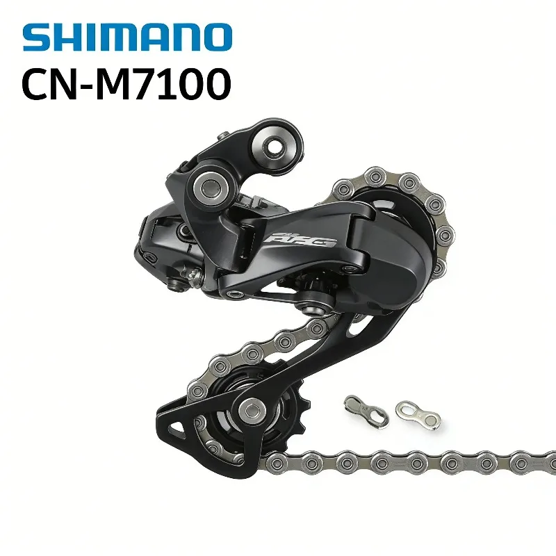 Фото Цепь для горного велосипеда SHIMANO SLX CN-M7100, 12 скоростей, 126 звеньев, с покрытием SIL-TEC, Hyperglide+, оригинальная запчасть для электровелосипедов №1