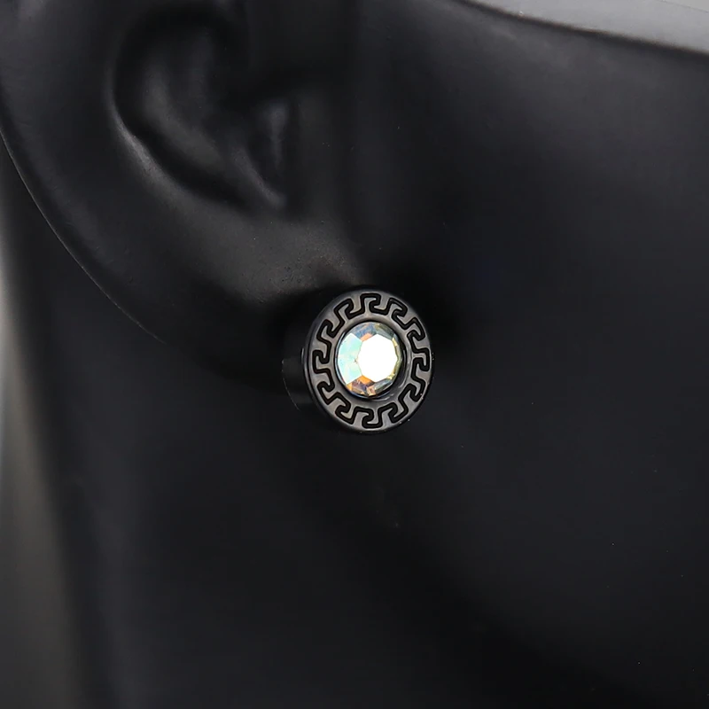 Серьги из нержавеющей стали с фианитами для мужчин и женщин ювелирные украшения