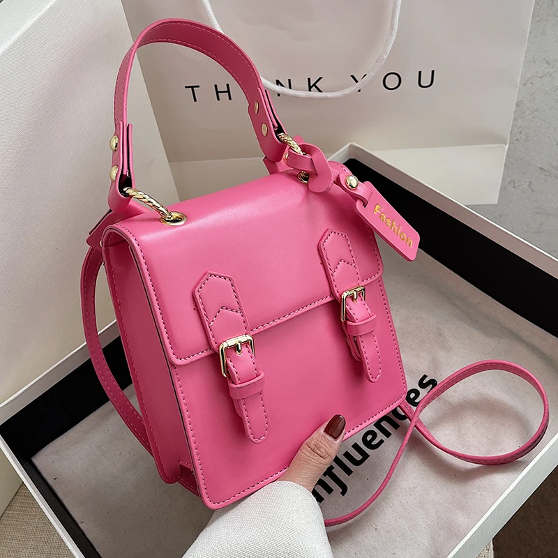 

Luxury Small Square Quilted PU Leather Crossbody Sling Bag Short Handle Women 2022 Kawaii Cute Totes Shoulder Handbag and Purses