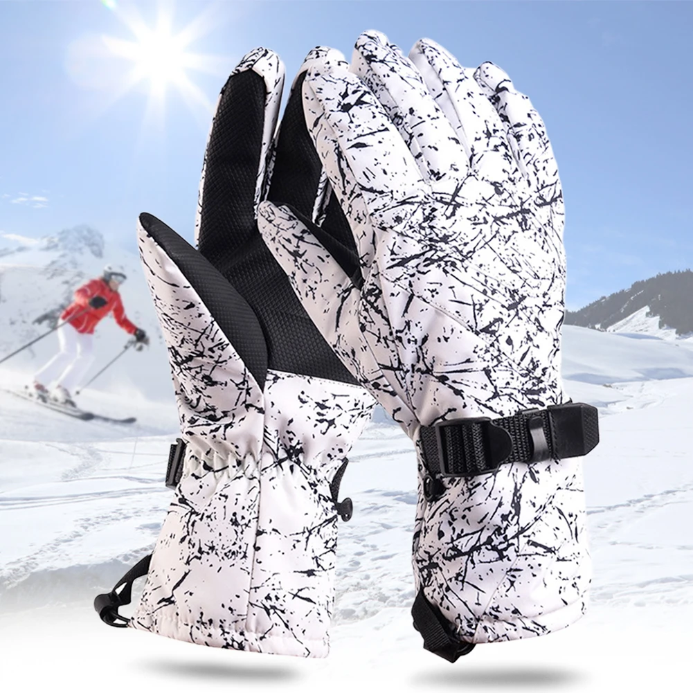 

1pair Sportswear Snowboard Cycling Winter Warm Women Skiing Gloves Breathable Anti Cold Snow Mittens Waterproof Windproof Hiking