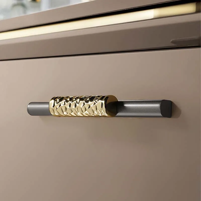 

Light Luxury Gray Cabinet Handle Modern Simple High-end Extended Drawer Shoe Cabinet Wardrobe Door Handles Single Hole Nordic