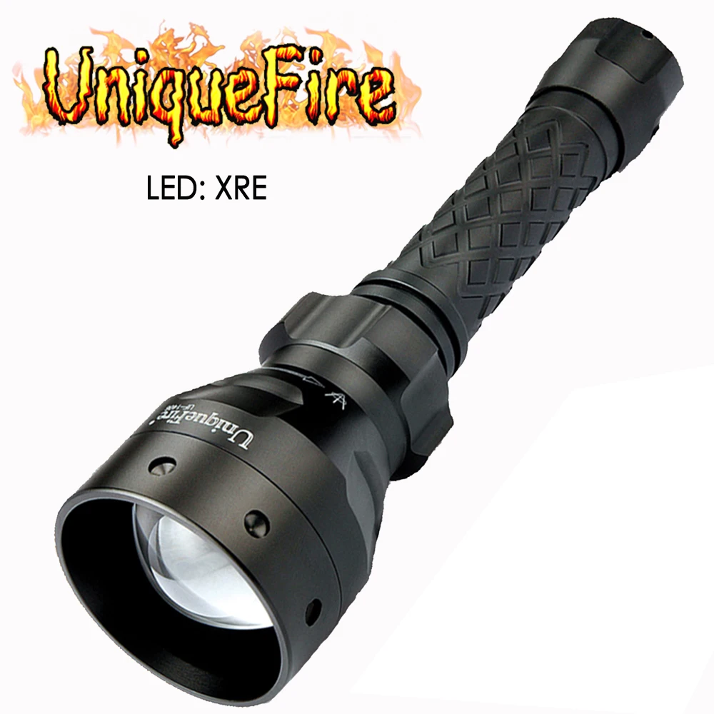 

UniqueFire 1405 XRE Green/Red/White Light LED Flashlight Zoomable 67mm Convex Lens Single File Torch For Hunting Camping