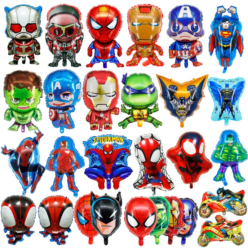 

Marvel Spider Man US Captain Hulk Batman Iron Man Avengers Super Hero Birthday Children's Party Selected Balloon Decoration Set