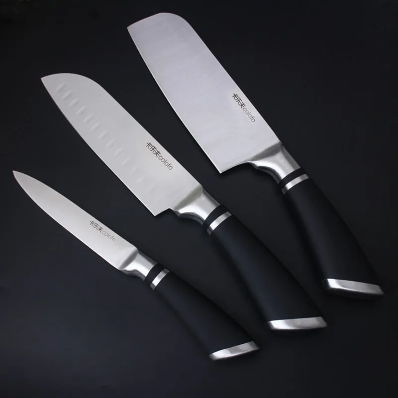 

Бесплатная доставка, кухонные ножи из нержавеющей стали MIKALA ручной работы, набор из 3 предметов, поварской нож сантоку для нарезки, нож для н...