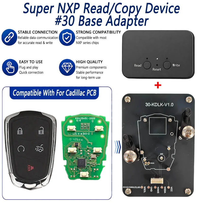 Фото Устройство Super NXP Killer Read Copy Device с адаптером для ключей Cadillac, копирование всех смарт-ключей NXP, 4 токена и версия с неограниченным количеством ключей. №2