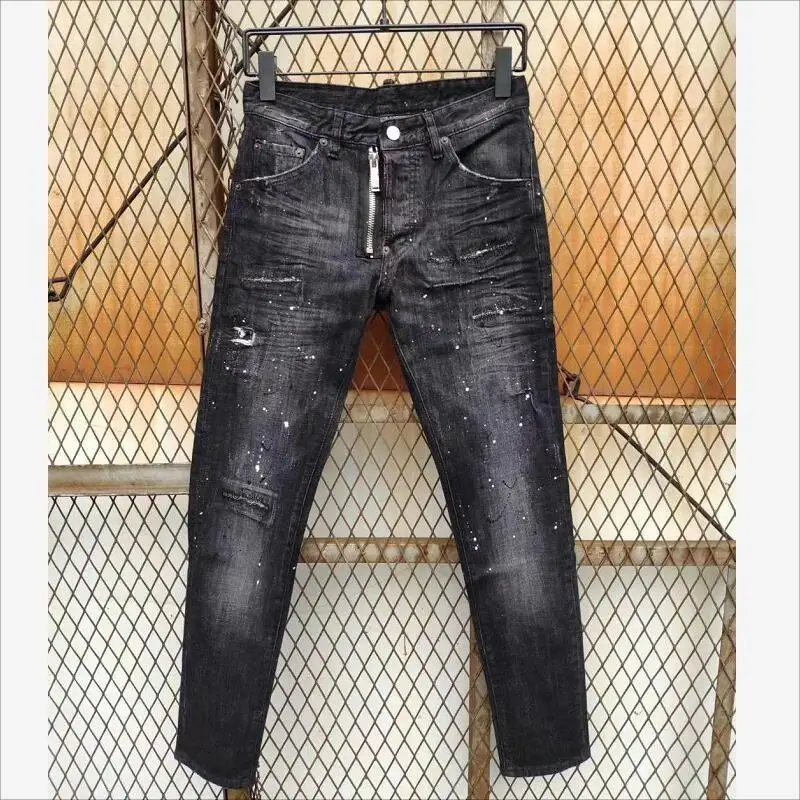 

Fashion Trend Slim Ripped Jeans Micro Stretch Demin Pants 878#