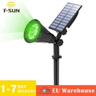 T-SUN зеленый светодиодный светильник на солнечной батарее, точечный светильник на солнечной батарее для садового декора, уличный светильник, водонепроницаемый светильник на солнечной батарее, настенный светильник на солнечной батарее