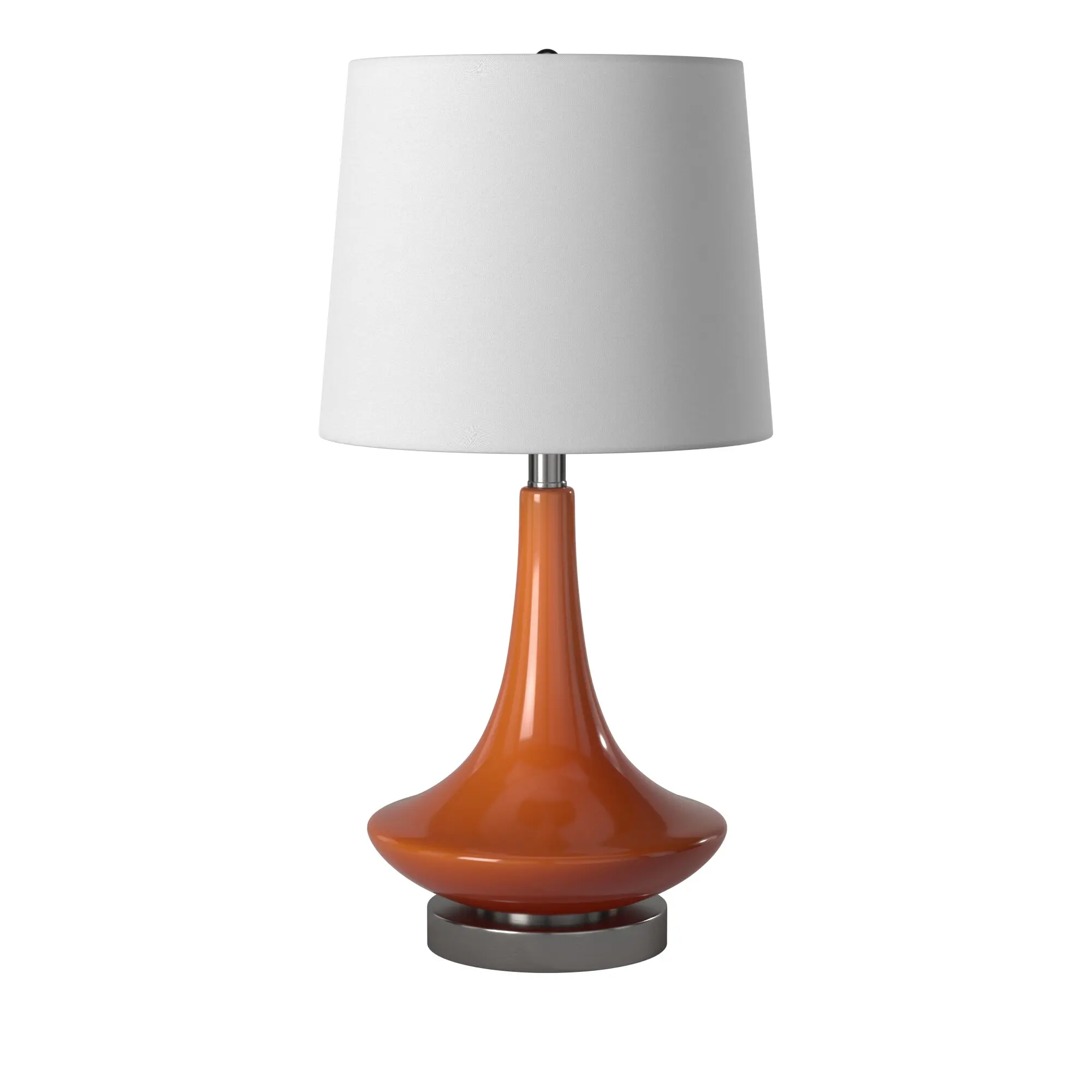 

HMTX Table Lamp - Orange Finish - White Hardback Fabric Shade