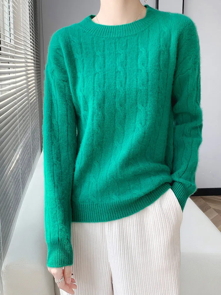 Высококачественный женский свитер осень-зима 100% мериносовая шерсть пуловер с