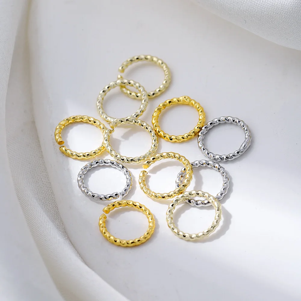

6MM 8MM 10MM18K/14K Gold Color Brass Twisted Wire Jump Rings Split Rings Jewelry Making Supplies Diy Findings Accessories