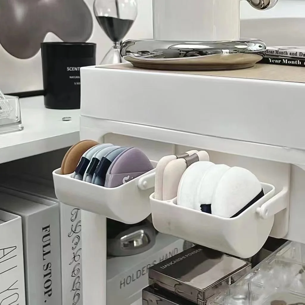 

2pcs Beauty egg storage rack sponge powder puff container makeup storage organizer organizer brush container