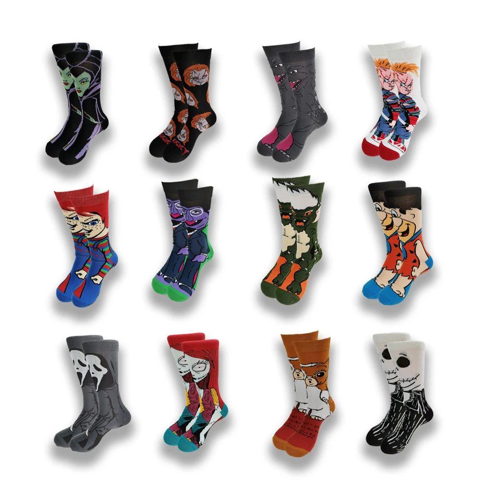 

Movie Characters Knitting Personality Hip Hop Funny Cartoon Novelty Cotton Socks Street Wind Tube Skateboard Socks