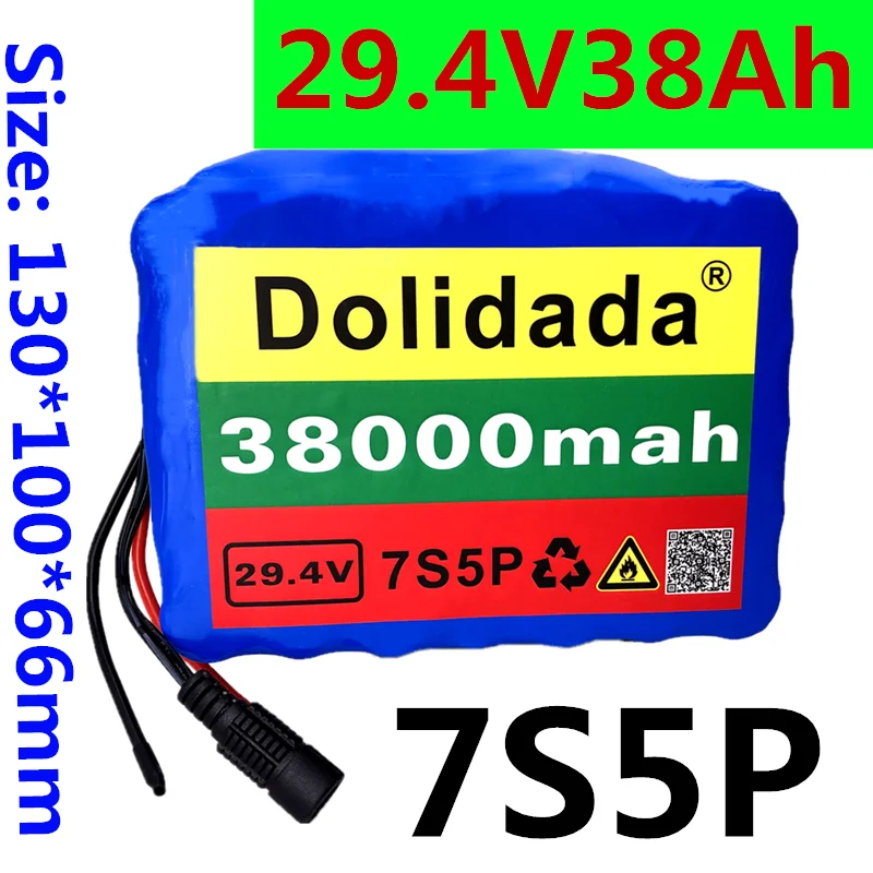 

100% high quality 7S5P 29.4V38Ah battery pack 500w 29.4V 38000mAh lithium ion battery for wheelchair electric bicycle