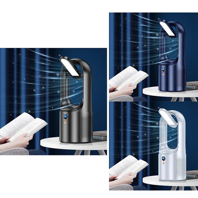 

Беслопастной Электрический вентилятор с настольной лампой, USB-зарядка, бесшумный портативный мини-вентилятор с воздушным охлаждением, 6-Ско...