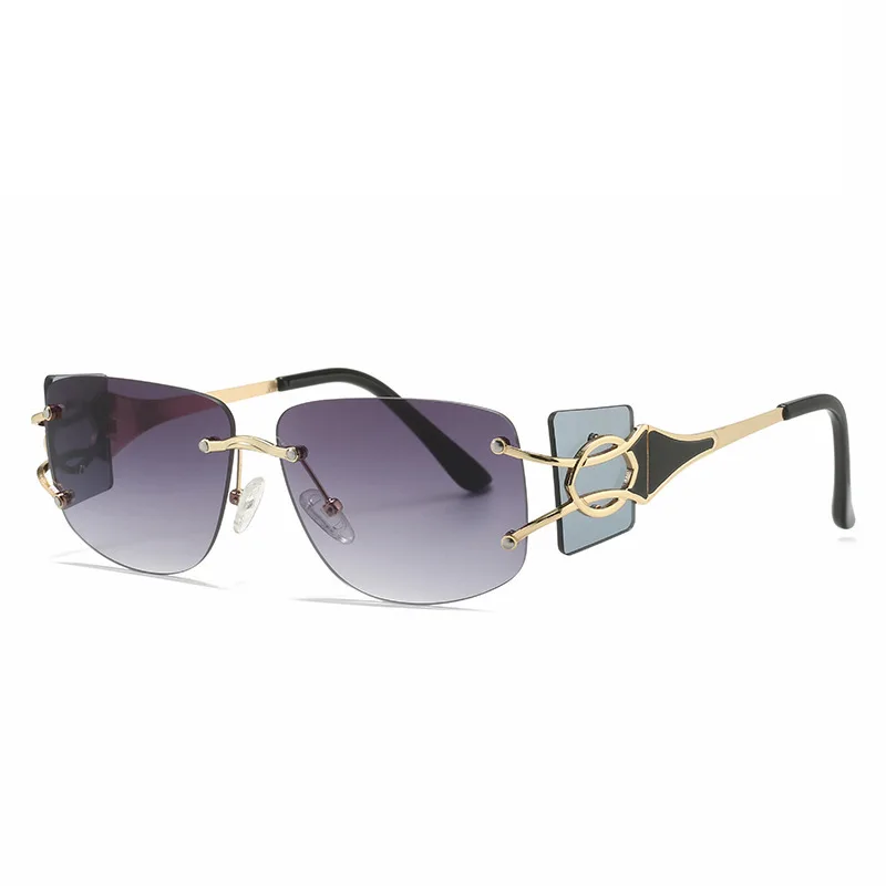 

New Fashion Frameless Sunglasses 583 Personalized Y2K Sunglasses Women's Modern Retro Sunglasses