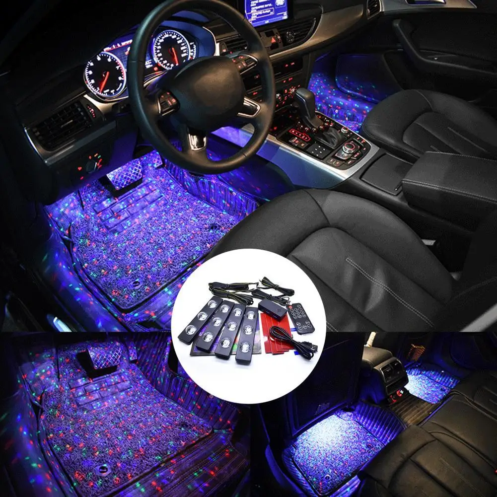 

Car Interior Neon RGB Led Strip Lights 4/5/6 in 1 Bluetooth App Control Decorative Lights Ambient Atmosphere Dashboard Lamp 12V