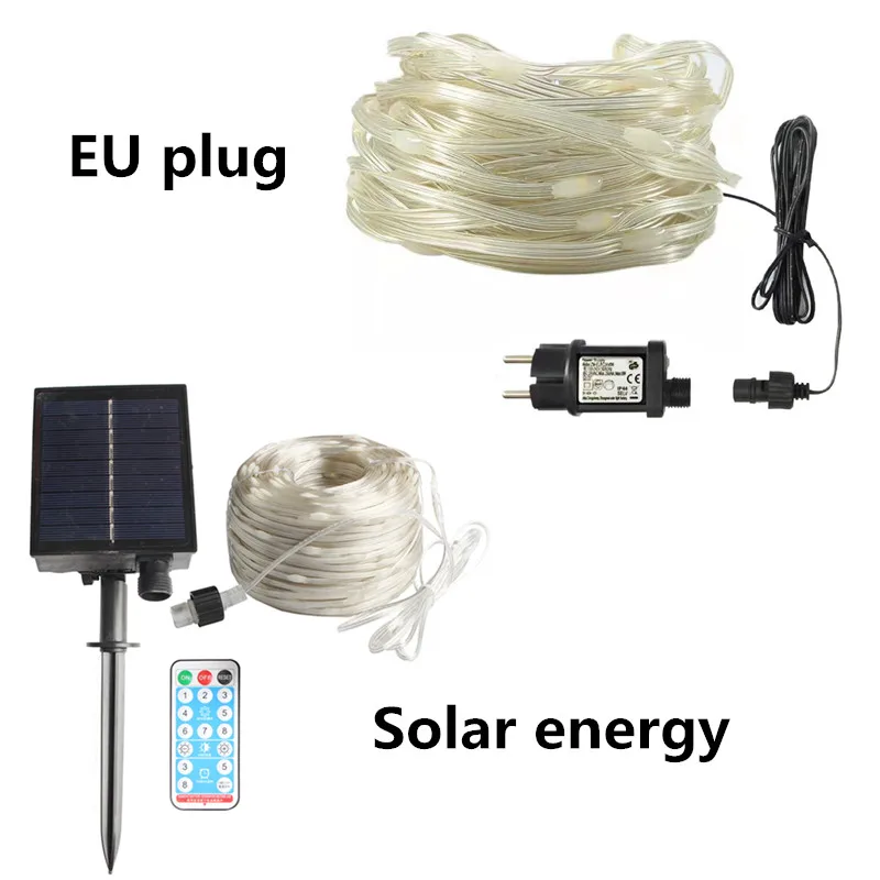 Усовершенствованная Водонепроницаемая гирлянда на солнечной батарее с