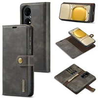 dg ming for huawei mate 40 30 20 pronova double folding wallet case detachable leather magnetic flip cover for p30 p40 p50 pro