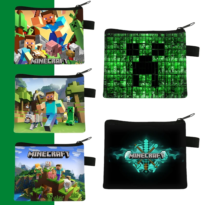 Детский кошелек с героями мультфильмов для игры Minecraft женский портативный в