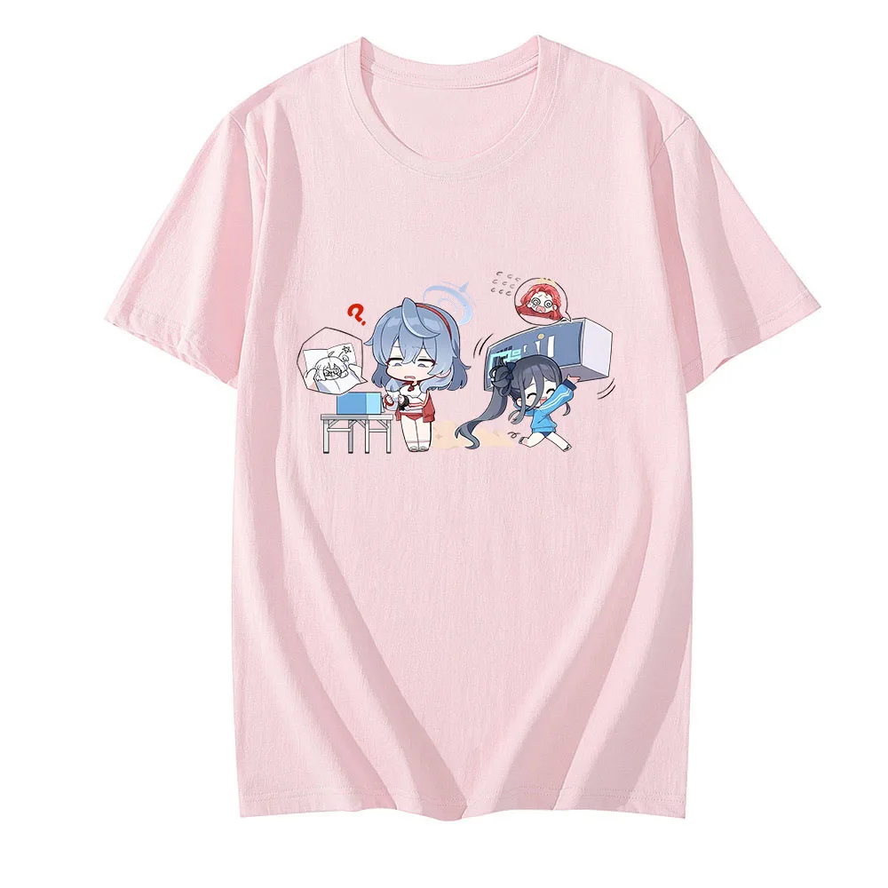 

Blue Archive T-shirt Men 100% Cotton Tees Manga Summer Clothes Comfortable Cartoon Prevalent Shirts Short Sleeve Casual Blouse