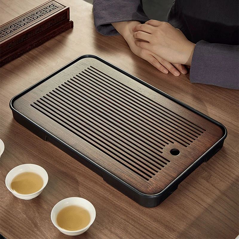 

Wooden Oriental Tea Trays Ceremony Square Table Drainage Kung Fu Top Tea Trays Luxury Chinese Provide Plateau Accessories