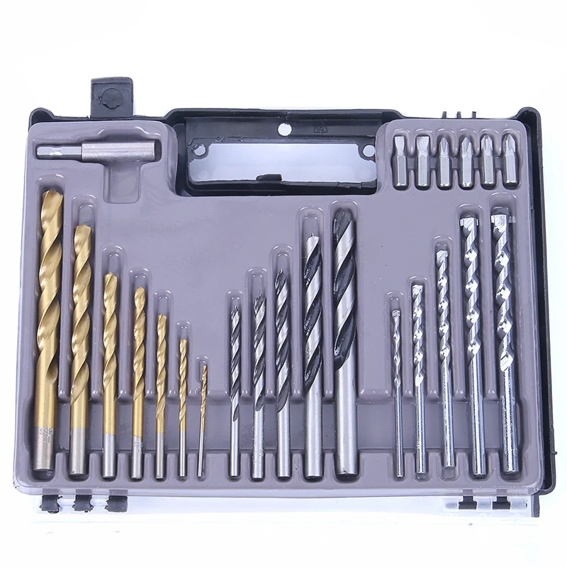 

24PC Drill Bit Screwdriver Bit Set High Speed Steel Carbide Tip Multi Purpose Drill Bit Set Woodworking Tool Twist Drill