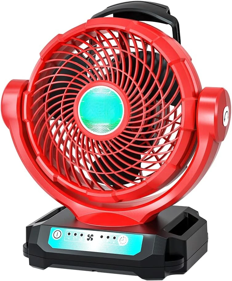 

Compatible with Milwaukee Fan 18V M18 Battery Powered Fan, Cordless Fan High Velocity with AC Cord 3-Speed Adjustable for Patios