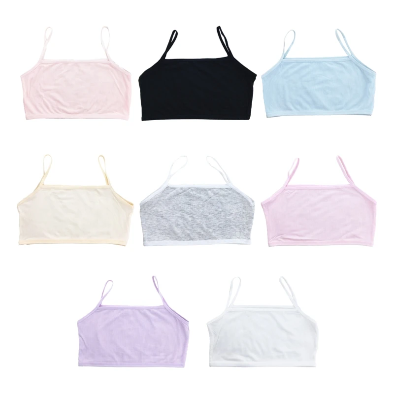 

Student Girls Training Bra Ribbed Bandeau Cami Crop Underwear