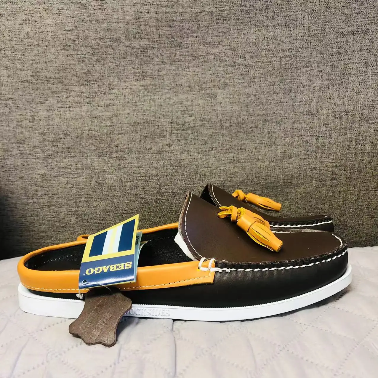 

Men Genuine Leather Driving Shoes,Slip On Docksides Classic Boat Shoe,Brand Design Flats Loafers For Men Women 2023A239