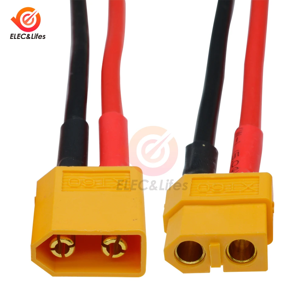 

1 пара 14AWG XT60, штекер-мама, соединительный кабель с силиконовым удлинителем, разъем для батареи