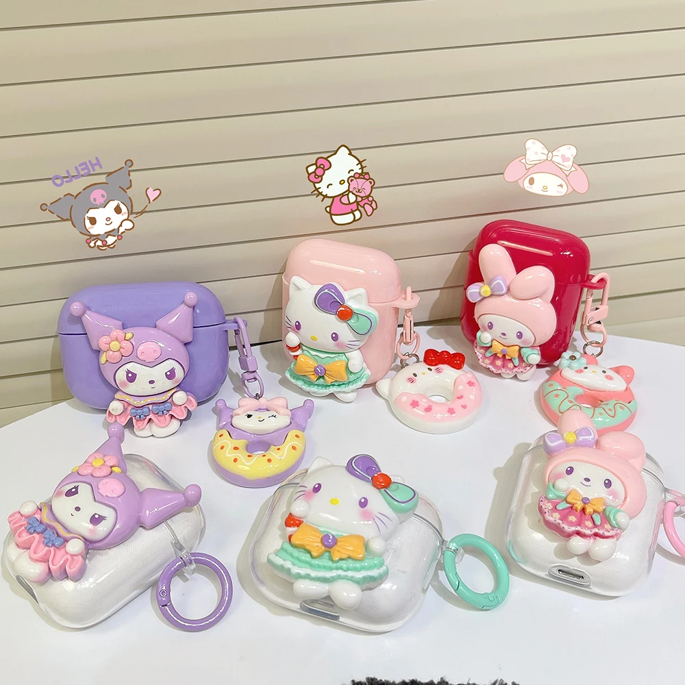 

Sanrio Hello Kitty with Pendant for Apple AirPods 1 2 3 Case AirPods Pro 2 Case IPhone Earphone Accessories Air Pod Cover