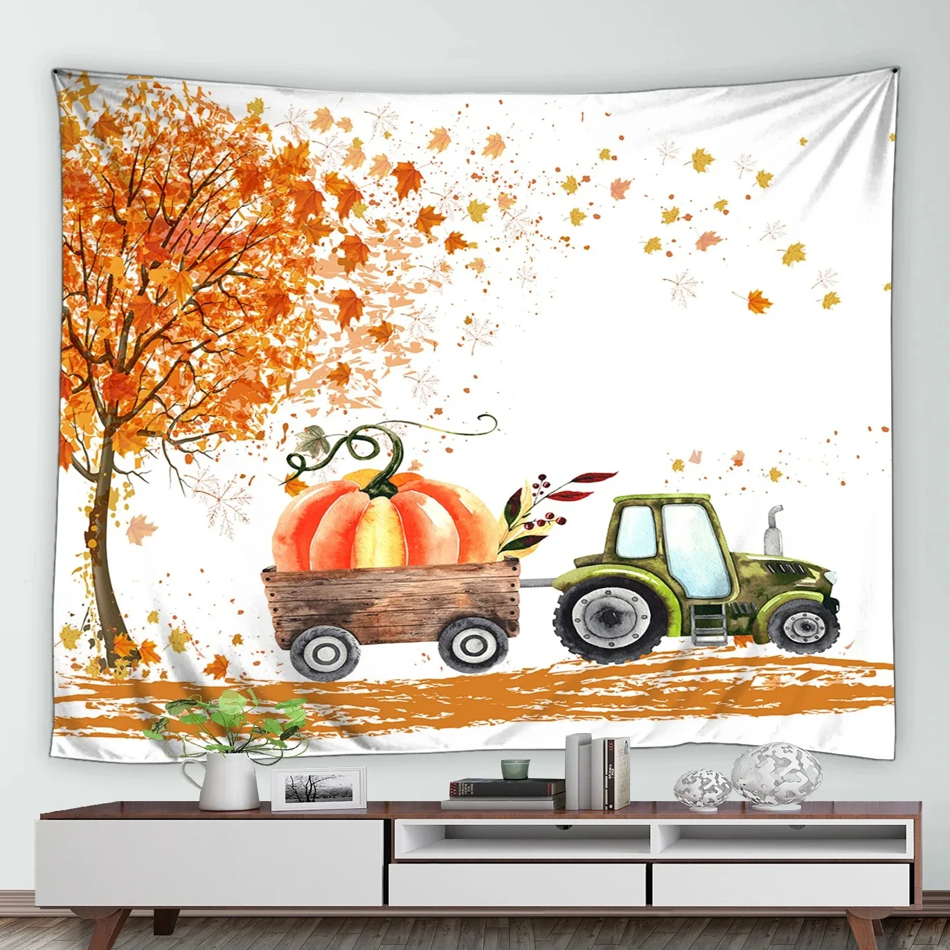 Осенняя искусственная Ферма грузовик Тыква кленовое дерево винтажный