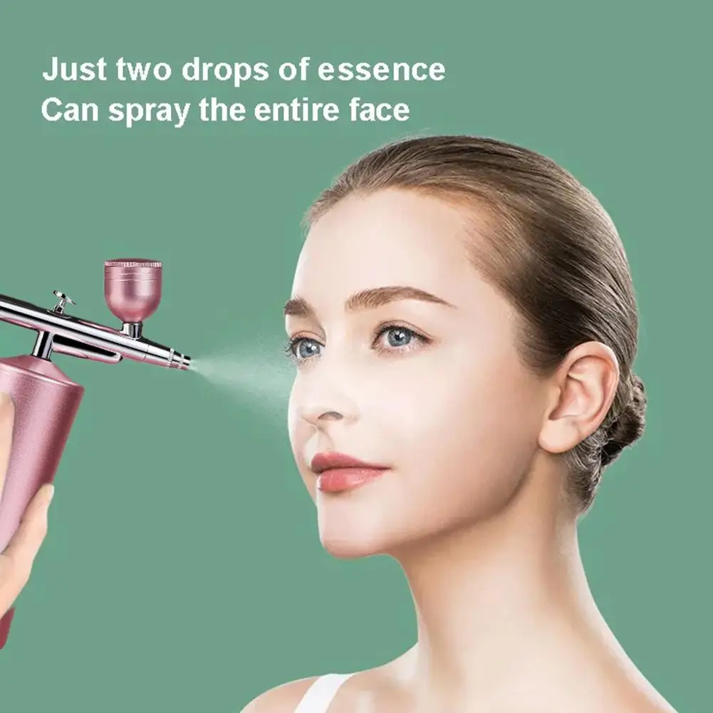

New Mini Oxygen Injector Nano Fog Mist Sprayer Air Compressor Kit For Nail Tattoo Art Beauty Decoration Paint Spray Gun Too J7V5