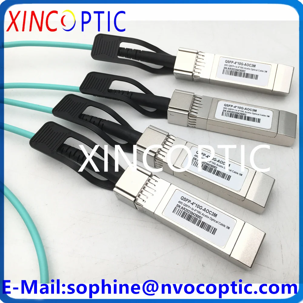 2 шт. 3 м (10 футов) 40G QSFP+ до 4x10G OM3 Aqua многорежимный оптоволоконный AOC SFP + активный