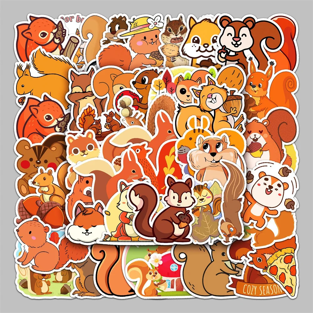 

Стикеры в виде белки и животных, 10/30/50 шт.