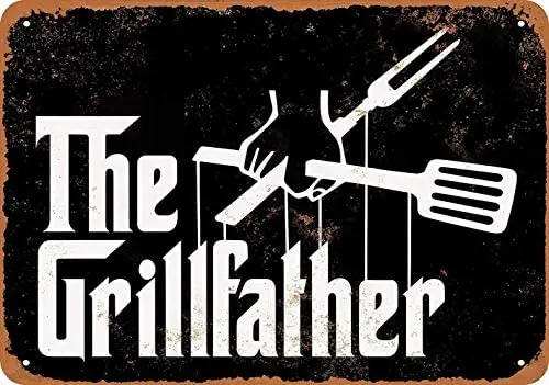

Винтажный Алюминиевый металлический знак Grillfather, плакат, табличка, Декор для дома, искусственный паб